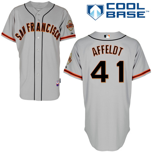 Jeremy Affeldt #41 Youth Baseball Jersey-San Francisco Giants Authentic Road 1 Gray Cool Base MLB Jersey